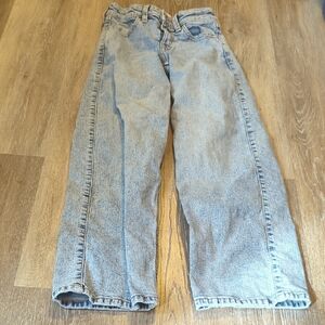 Abercrombie Kids 7/8 Long Girls High Rise Wide Leg Jeans